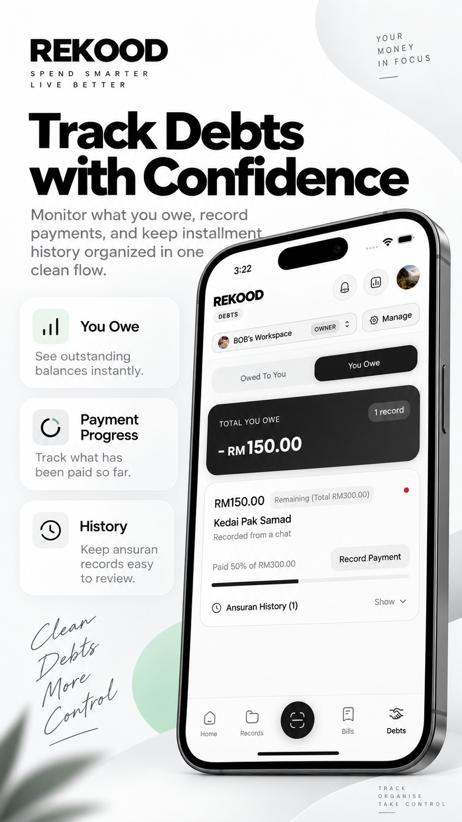Track Debts with Confidence